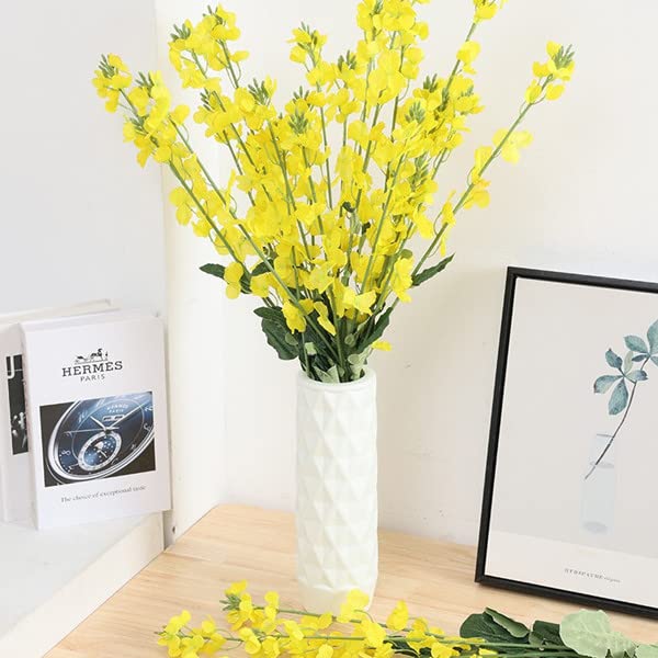 Amazon｜XIZHI 5束 39 1/3インチ 人工菜の花 人造菜の花 シルク